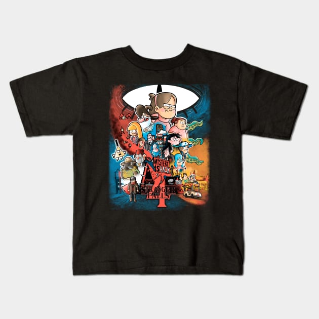 Stranger falls 4 Kids T-Shirt by Cromanart